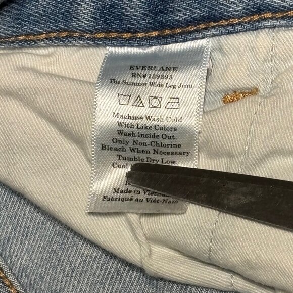 Everlane The Summer Wide Leg Jean Light Wash Jeans Size 29 Denim 100% Cotton - Picture 12 of 14